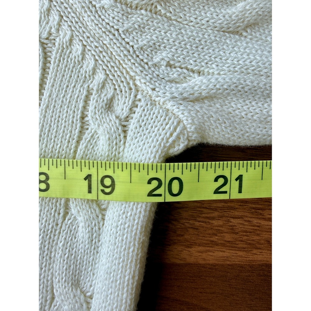 Vtg Ralph Lauren L-RL Lauren Active Cable Knit Zip Sweater Old Money Preppy L - Picture 11 of 13